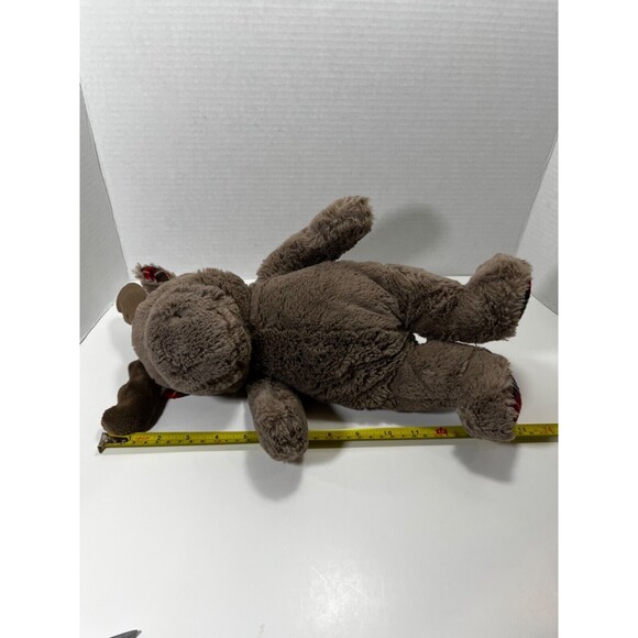 Cloud B Moose Dreamy Hugginz 15" Plush Brown Stuffed Animal Toy Plaid Christmas - Picture 6 of 6